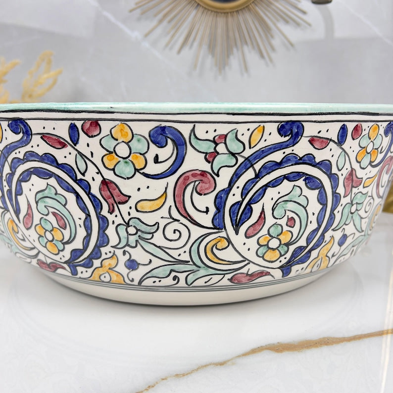 Marokkanisches Keramikwaschbecken im orientalischen Stil #267