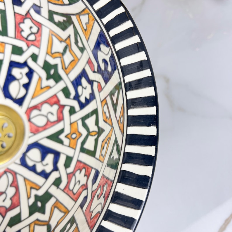 Marokkanisches Keramikwaschbecken im orientalischen Stil #253