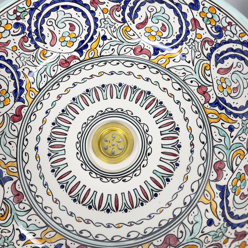Marokkanisches Keramikwaschbecken im orientalischen Stil #267