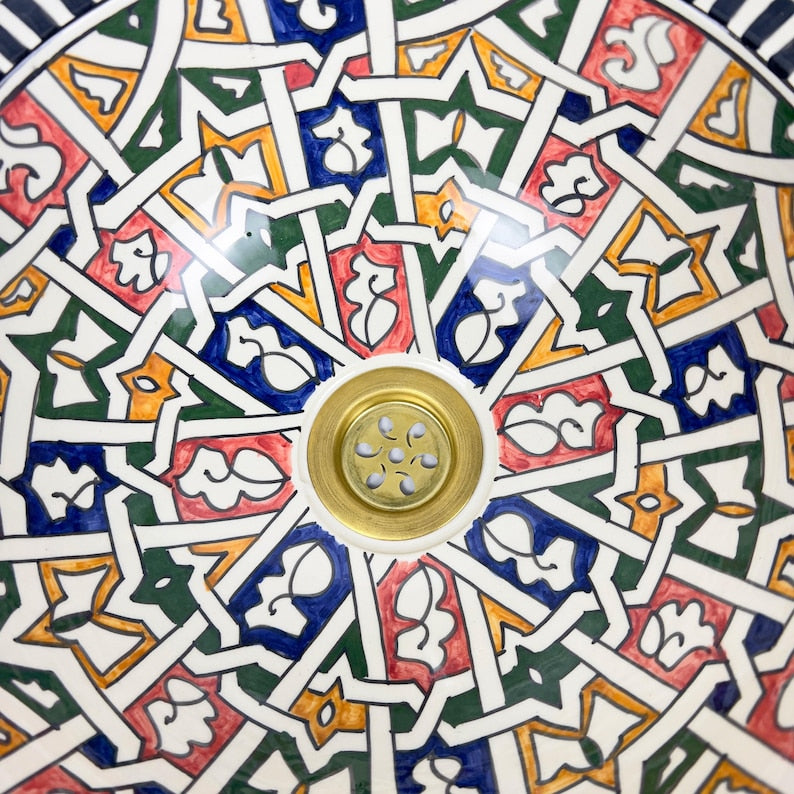 Marokkanisches Keramikwaschbecken im orientalischen Stil #253