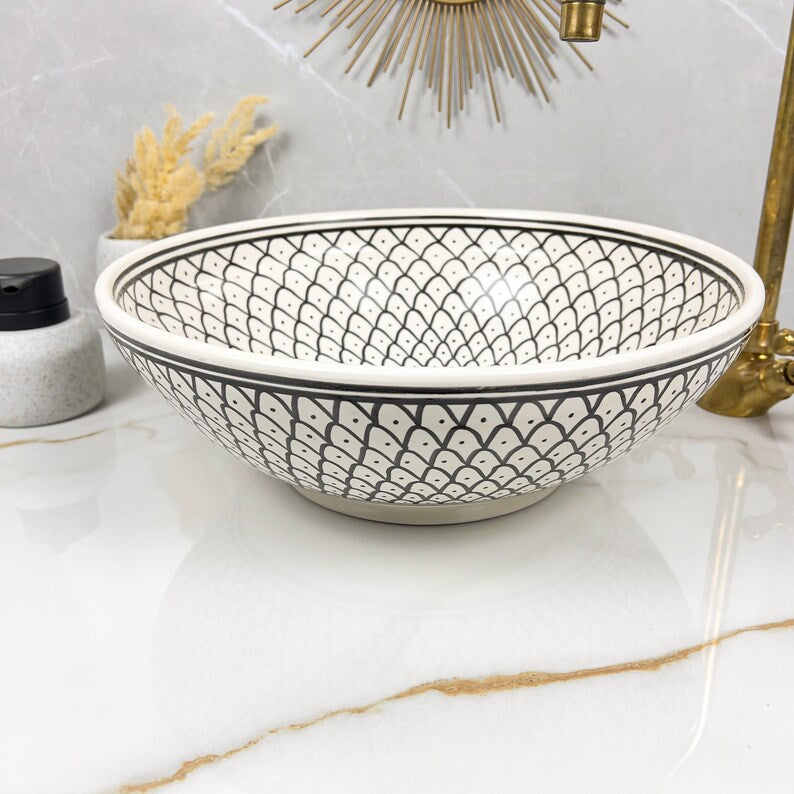 Marokkanisches Keramikwaschbecken im orientalischen Stil #251