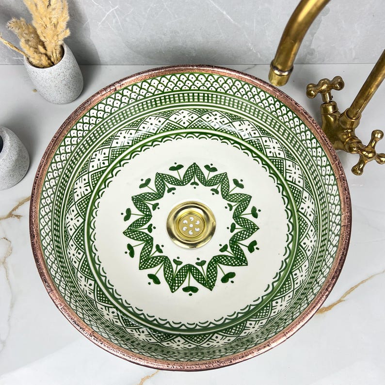 Moroccan Sink with brass rim #227