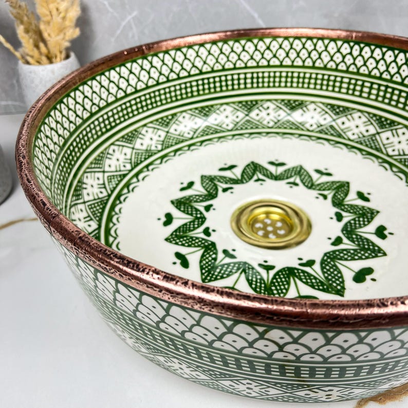 Moroccan Sink with brass rim #227