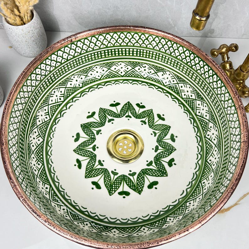Moroccan Sink with brass rim #227