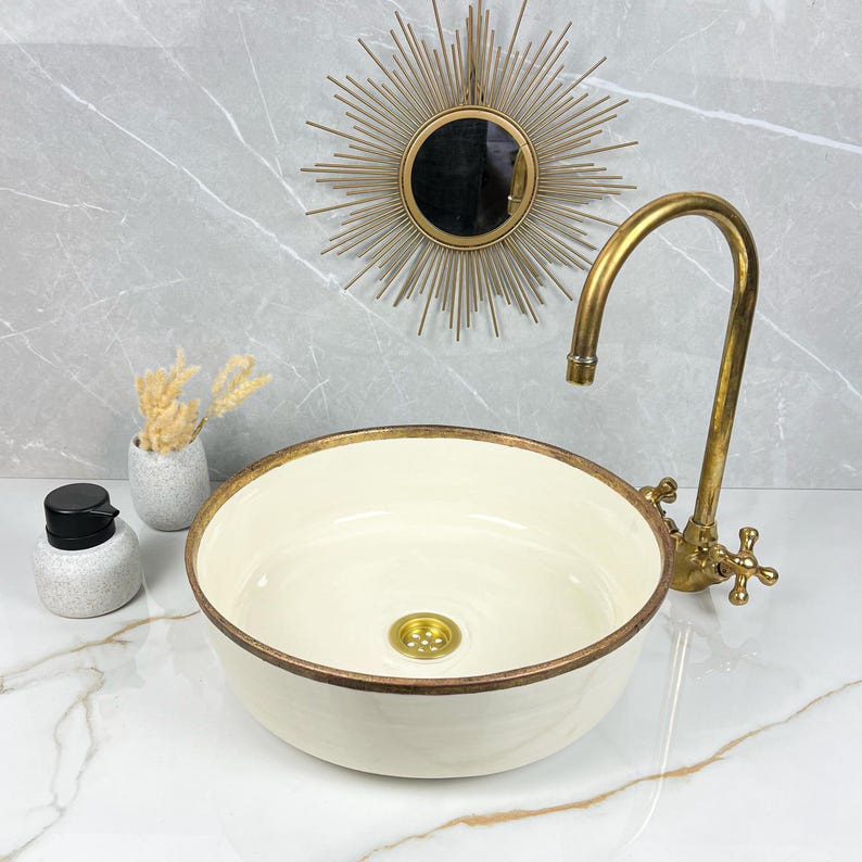 Moroccan Sink with brass rim #228