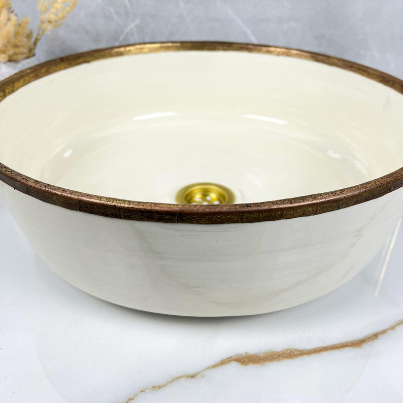 Moroccan Sink with brass rim #228