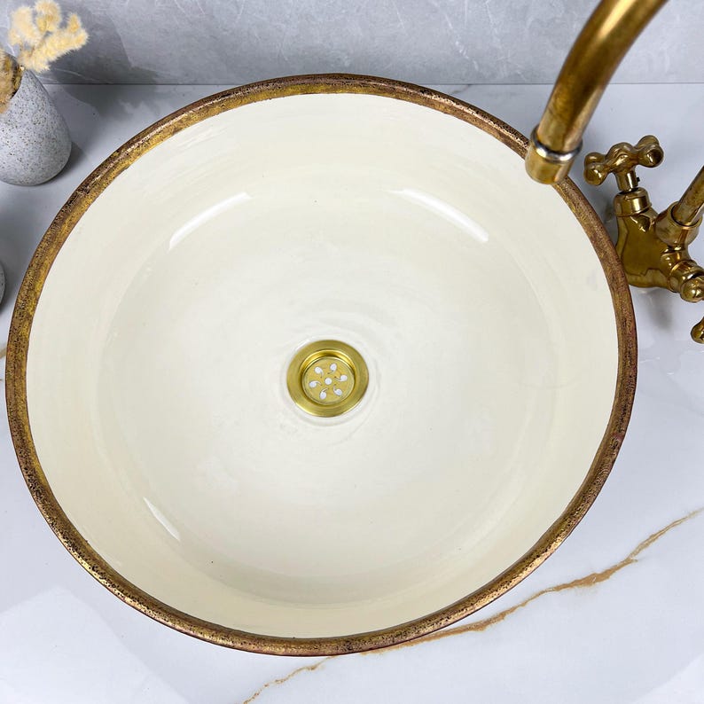 Moroccan Sink with brass rim #228