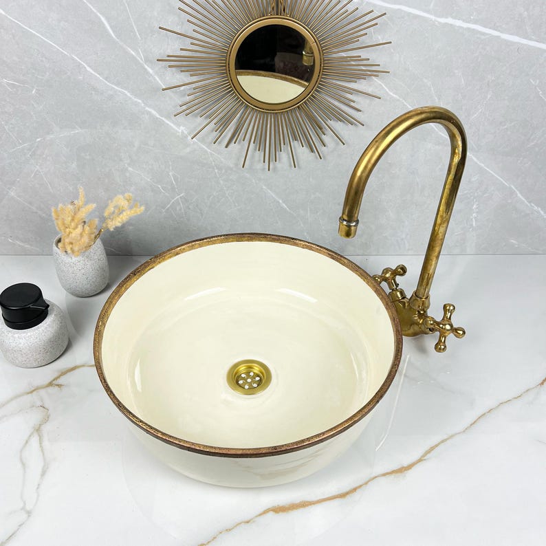 Moroccan Sink with brass rim #228