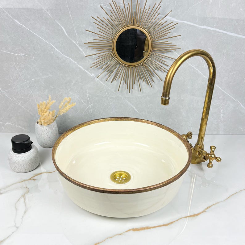 Moroccan Sink with brass rim #228