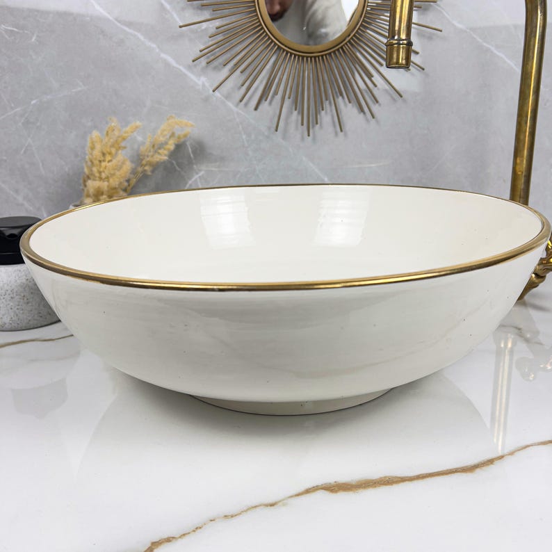 Königliches marokkanisches Becken – 14 Karat Goldrand Nr. 211