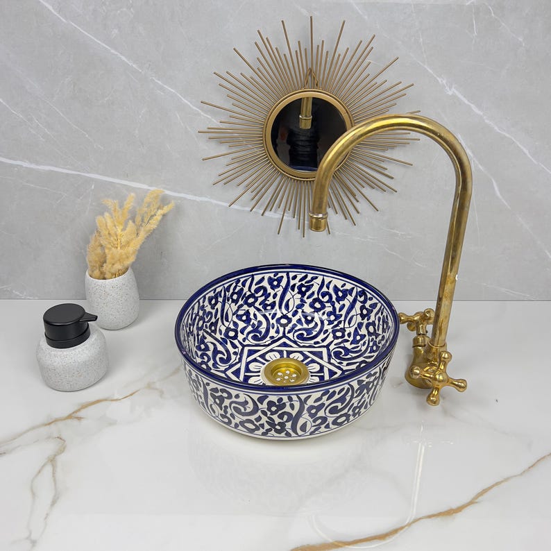 Marokkanisches Keramikwaschbecken im orientalischen Stil #236