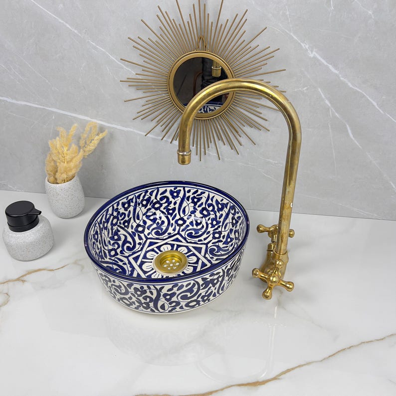 Marokkanisches Keramikwaschbecken im orientalischen Stil #236