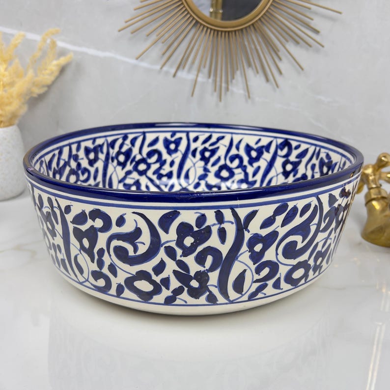 Marokkanisches Keramikwaschbecken im orientalischen Stil #236