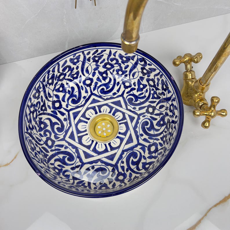 Marokkanisches Keramikwaschbecken im orientalischen Stil #236