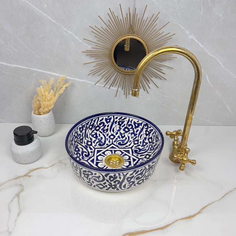 Marokkanisches Keramikwaschbecken im orientalischen Stil #236
