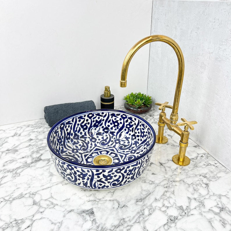 Marokkanisches Keramikwaschbecken im orientalischen Stil #170