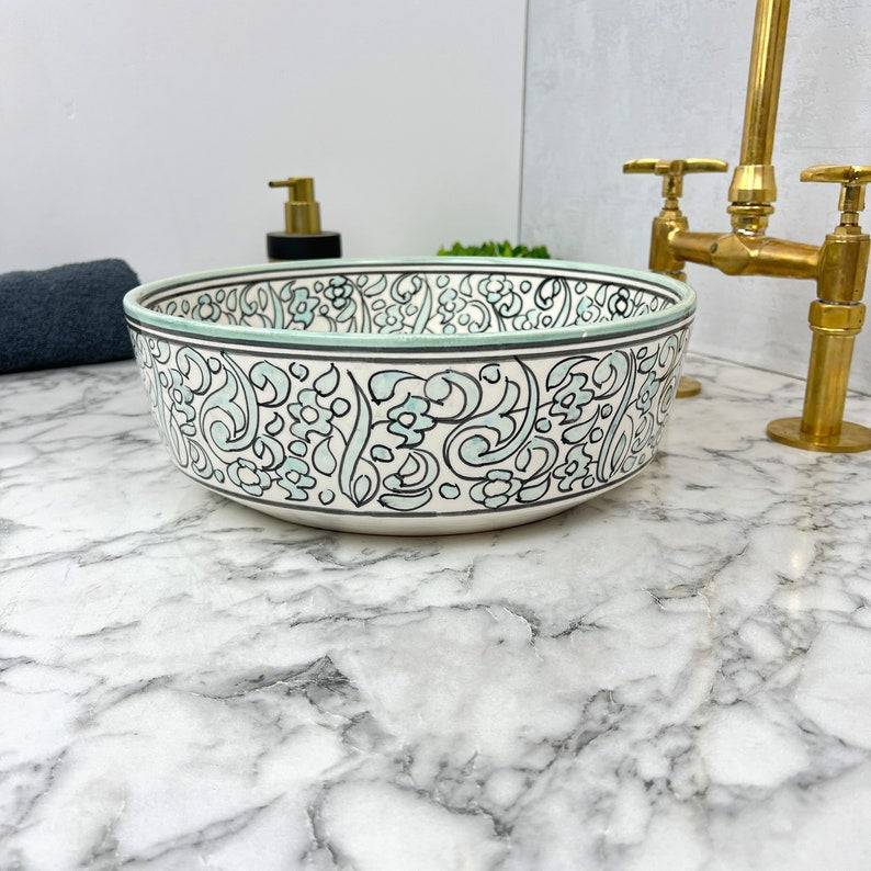 Marokkanisches Keramikwaschbecken im orientalischen Stil #171