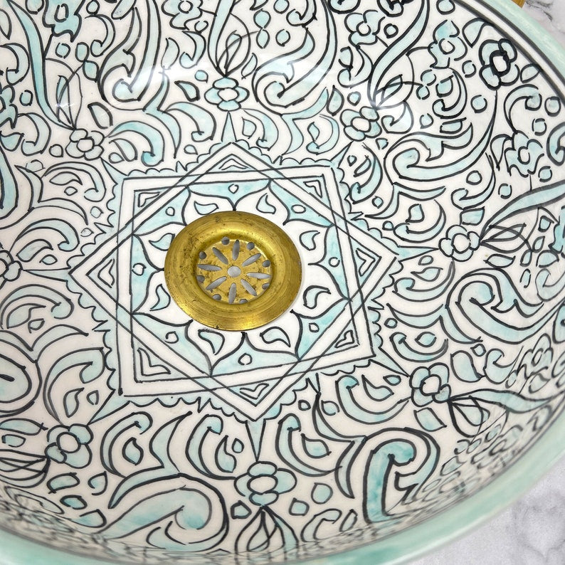 Marokkanisches Keramikwaschbecken im orientalischen Stil #171