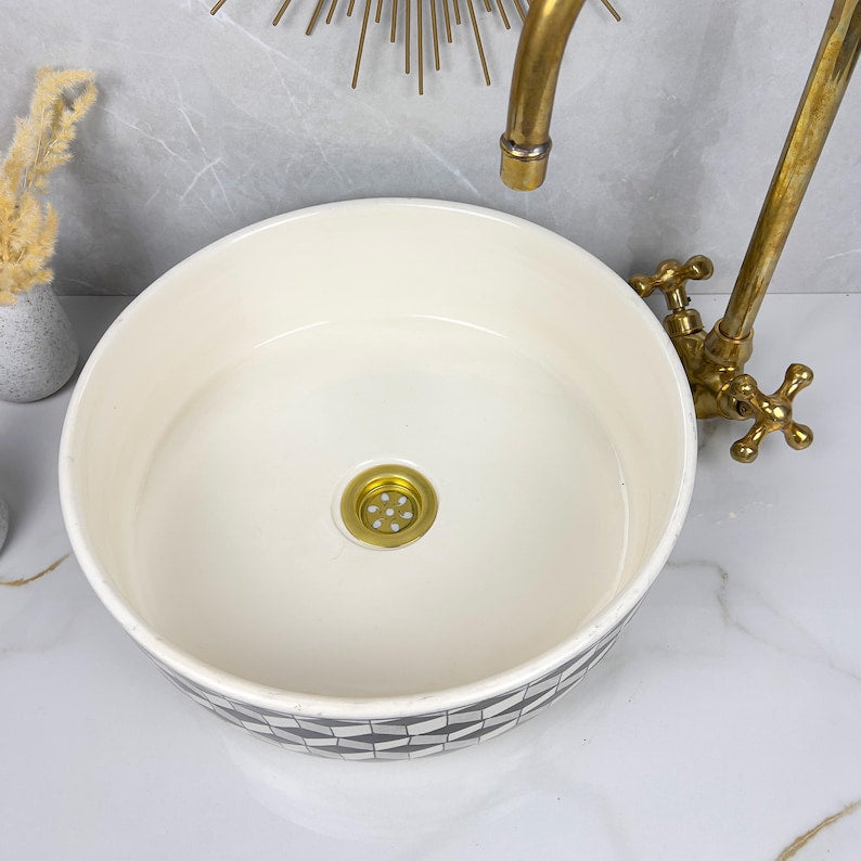 Marokkanisches Keramikwaschbecken im orientalischen Stil #247