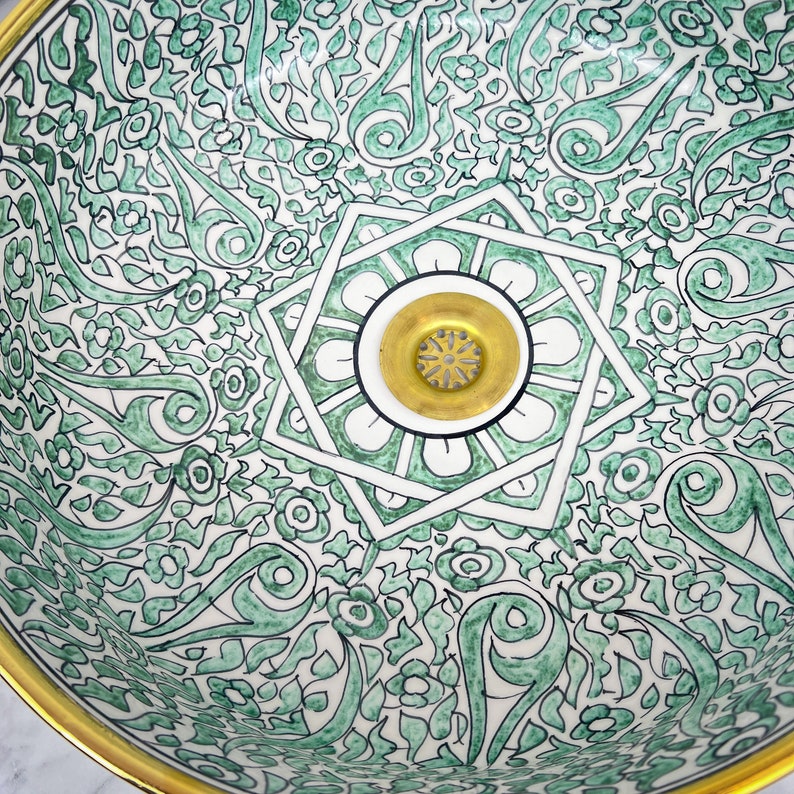 Royal Moroccan Sink - 14k golden rim #53W