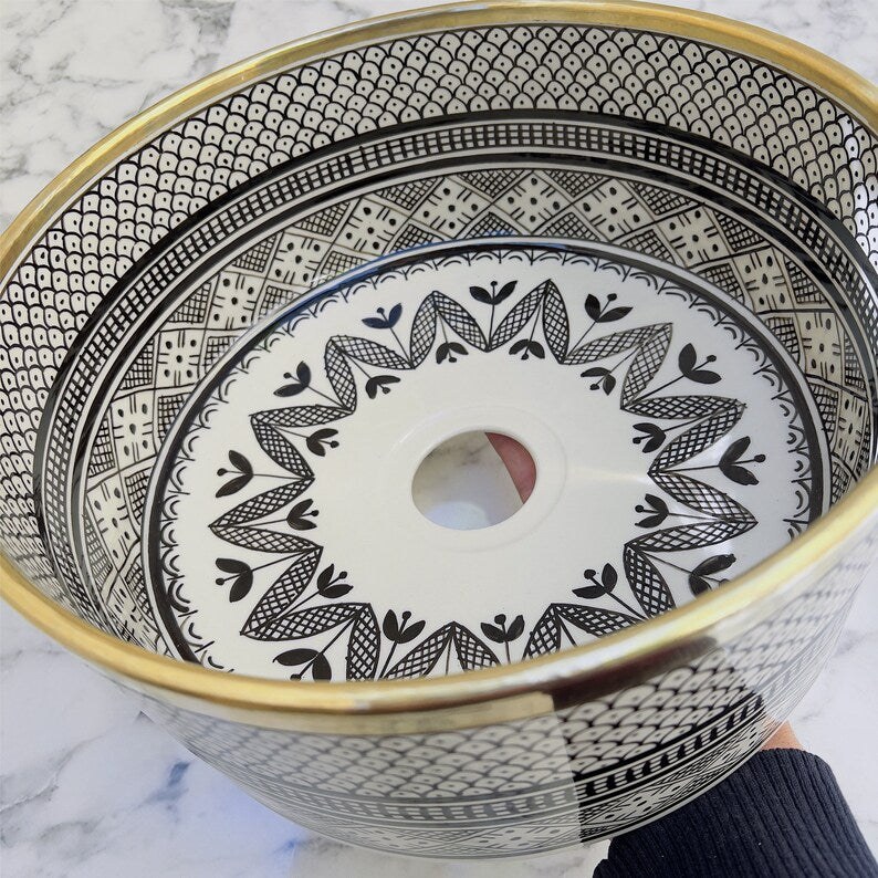 Moroccan Sink with brass rim #54A