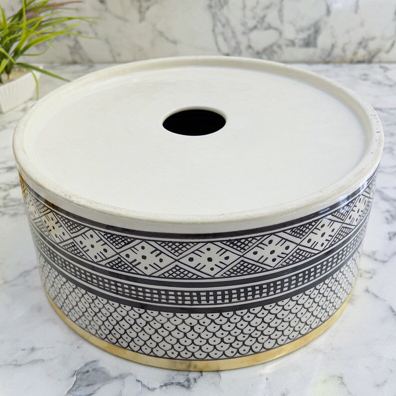 Moroccan Sink with brass rim #54A