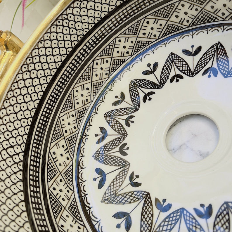 Moroccan Sink with brass rim #54A