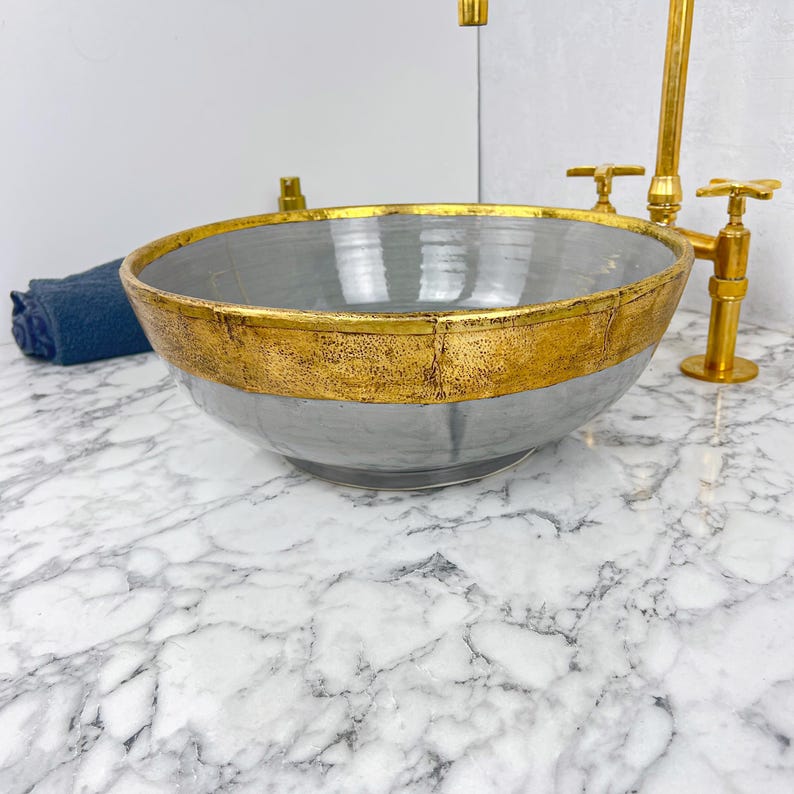 Moroccan Sink with brass rim #55B
