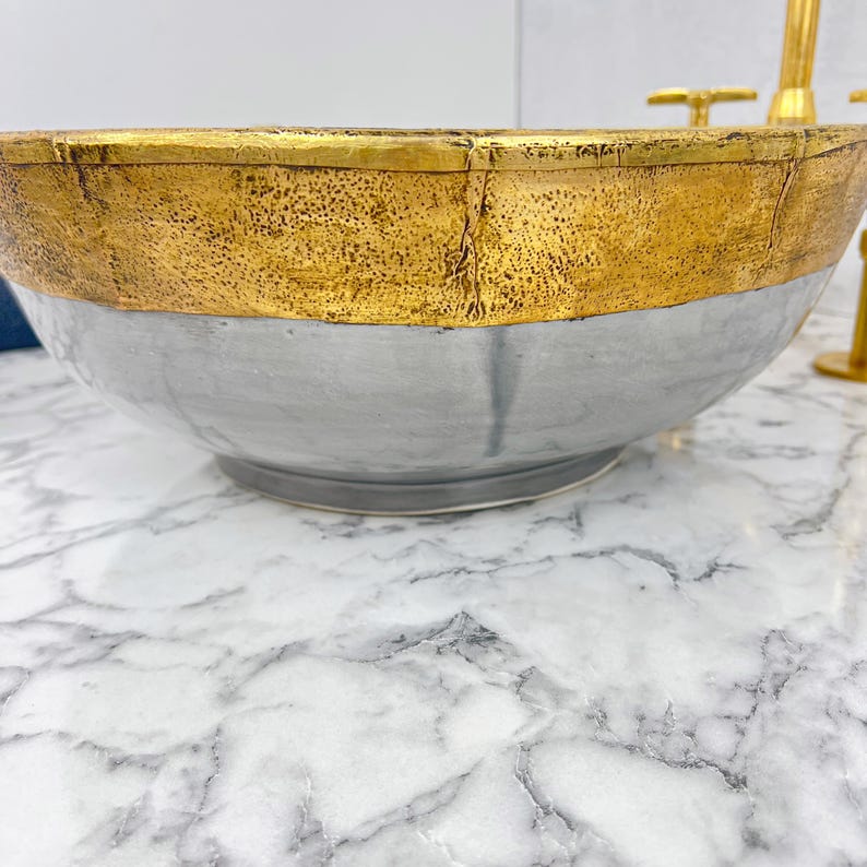 Moroccan Sink with brass rim #55B