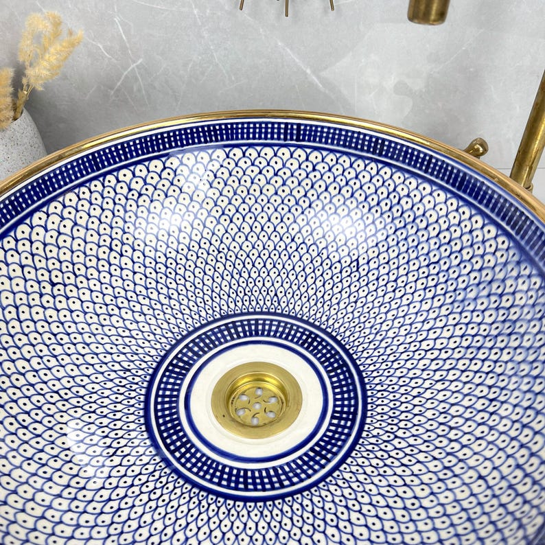 Königliches marokkanisches Becken – 14 Karat Goldrand Nr. 218