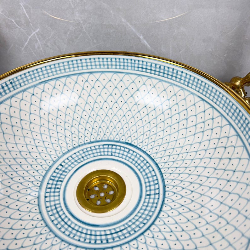 Königliches marokkanisches Becken – 14 Karat Goldrand Nr. 219