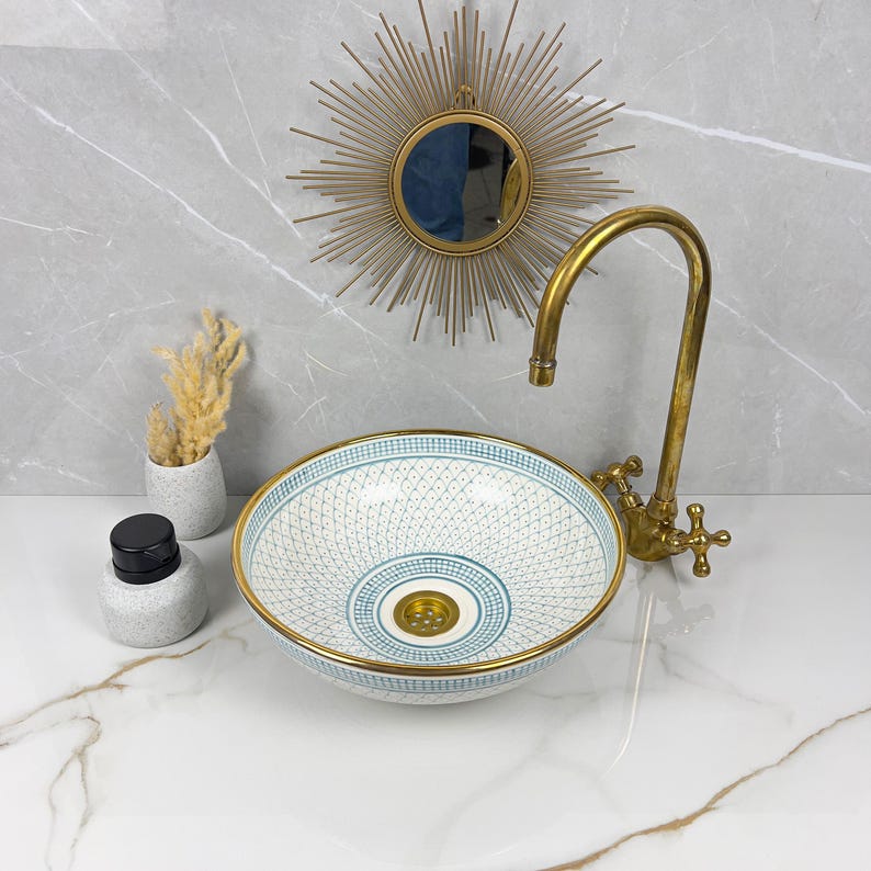 Königliches marokkanisches Becken – 14 Karat Goldrand Nr. 219