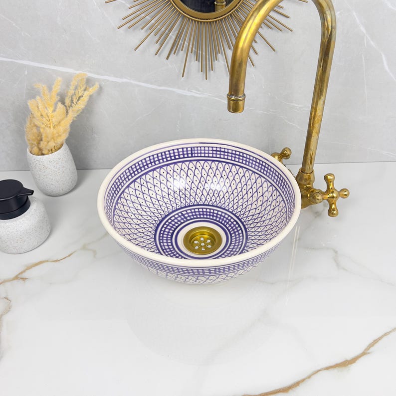 Marokkanisches Keramikwaschbecken im orientalischen Stil #238