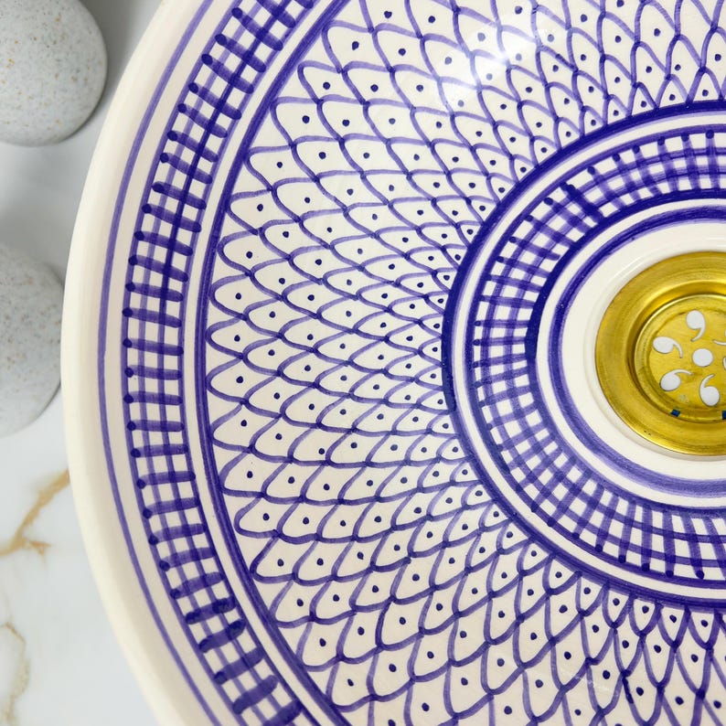 Marokkanisches Keramikwaschbecken im orientalischen Stil #238