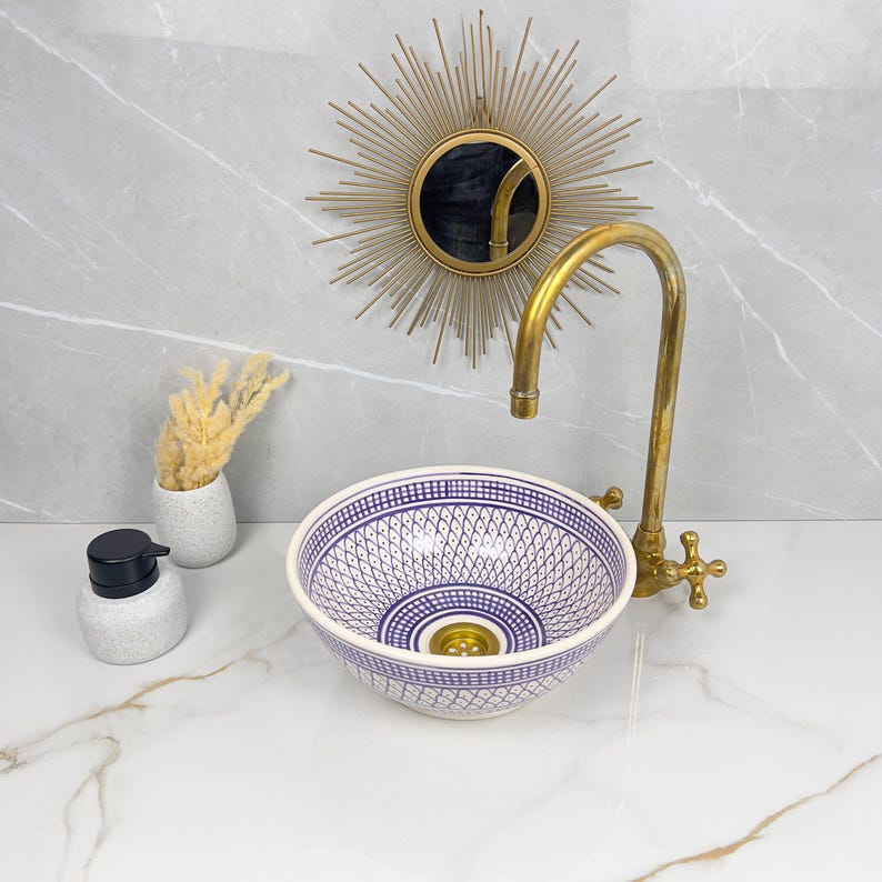Marokkanisches Keramikwaschbecken im orientalischen Stil #238