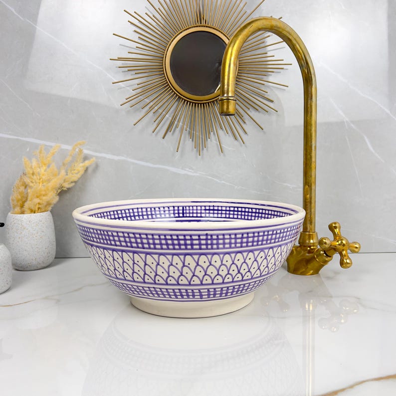 Marokkanisches Keramikwaschbecken im orientalischen Stil #238