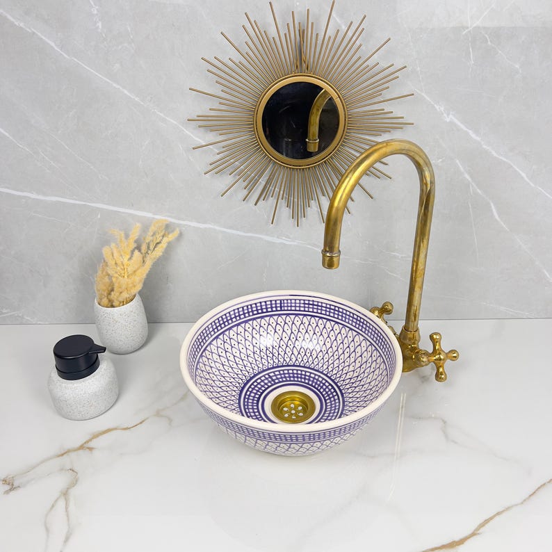 Marokkanisches Keramikwaschbecken im orientalischen Stil #238