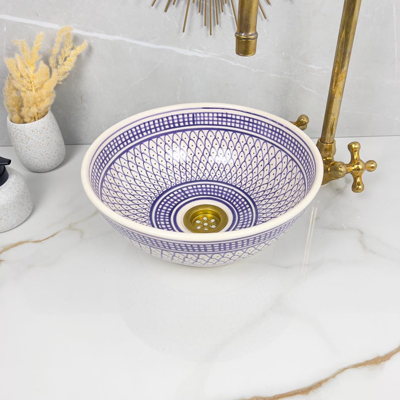 Marokkanisches Keramikwaschbecken im orientalischen Stil #238