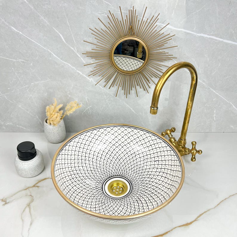 Königliches marokkanisches Becken – 14 Karat Goldrand Nr. 222