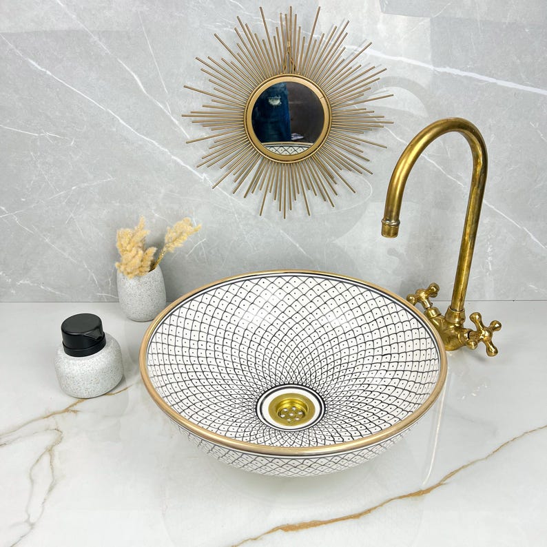 Königliches marokkanisches Becken – 14 Karat Goldrand Nr. 222
