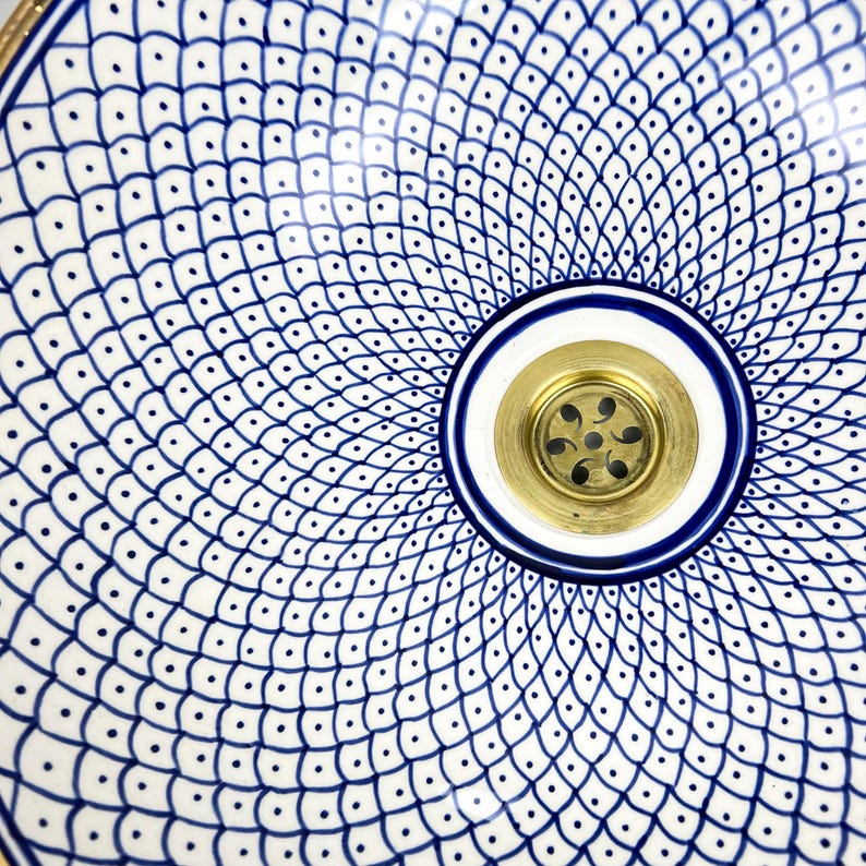 Königliches marokkanisches Becken – 14 Karat Goldrand Nr. 214