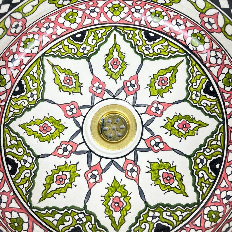 Marokkanisches Keramikwaschbecken im orientalischen Stil #246