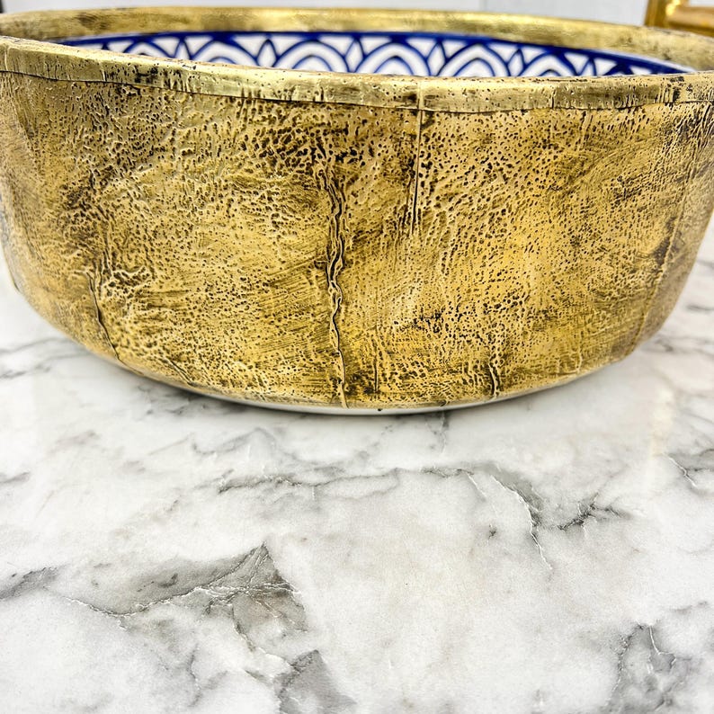 Moroccan Sink with brass rim #55D