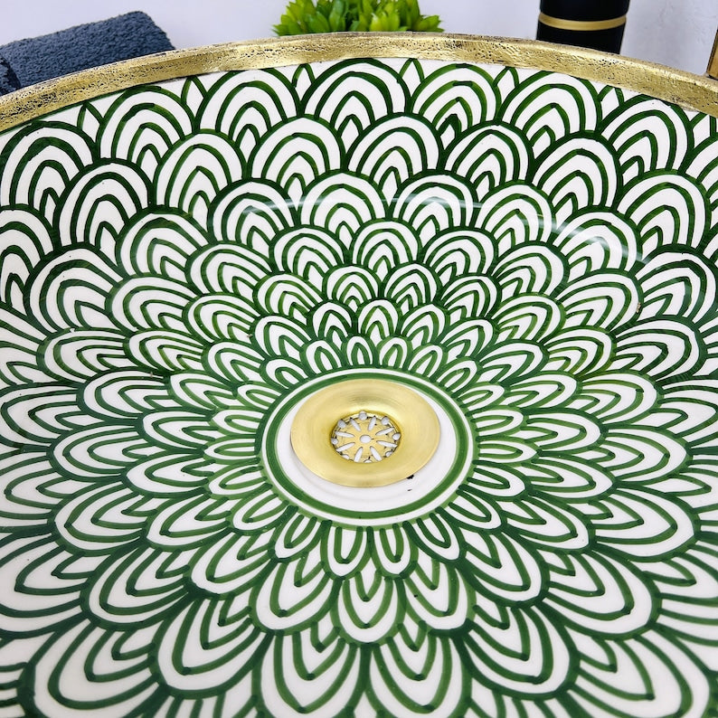 Moroccan Sink with brass rim #55E