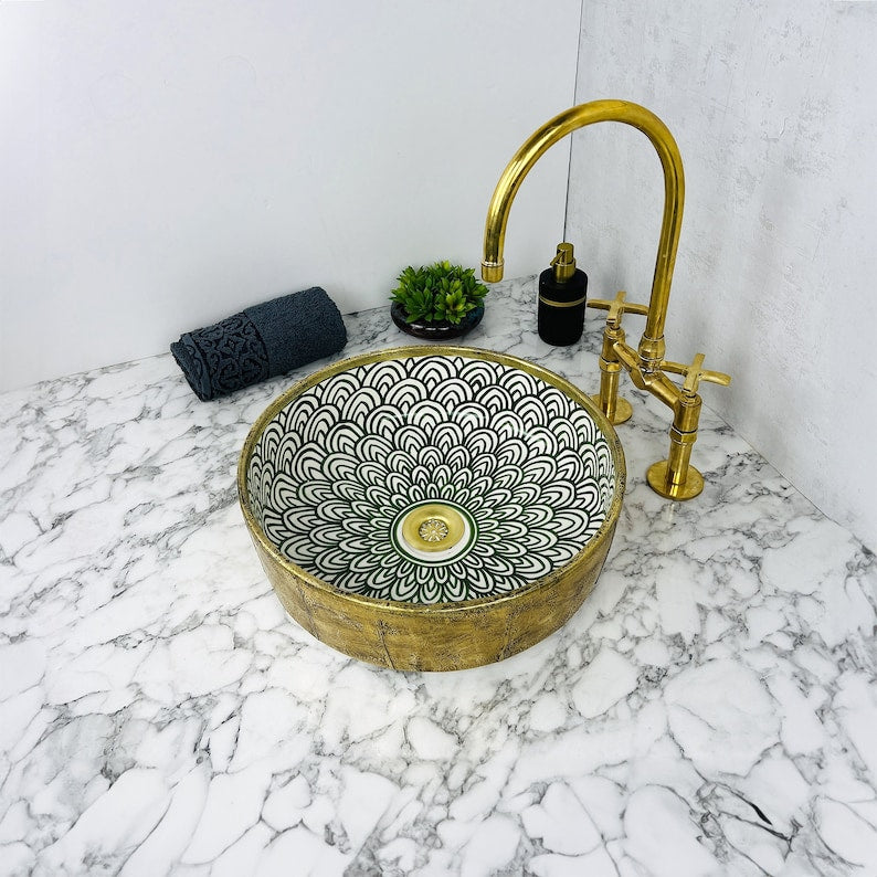 Moroccan Sink with brass rim #55E
