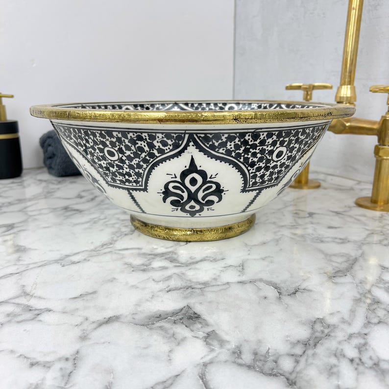 Moroccan Sink with brass rim #55F