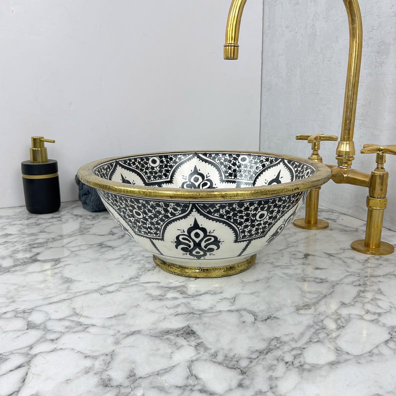 Moroccan Sink with brass rim #55F