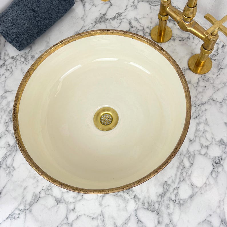 Moroccan Sink with brass rim #55H