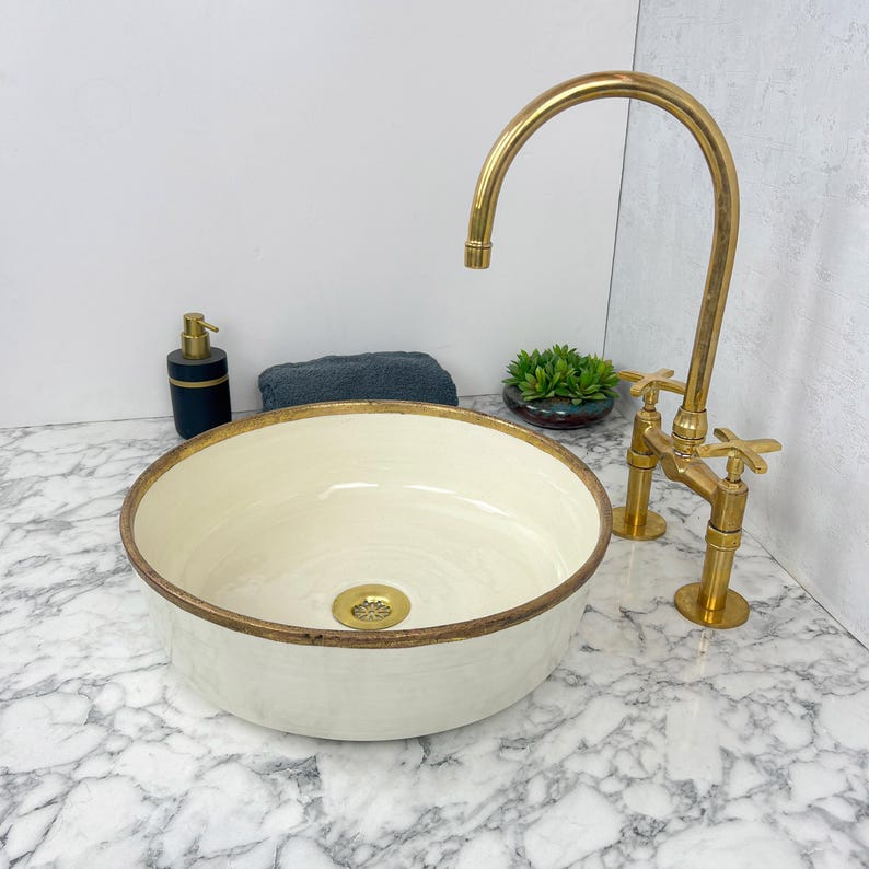 Moroccan Sink with brass rim #55H