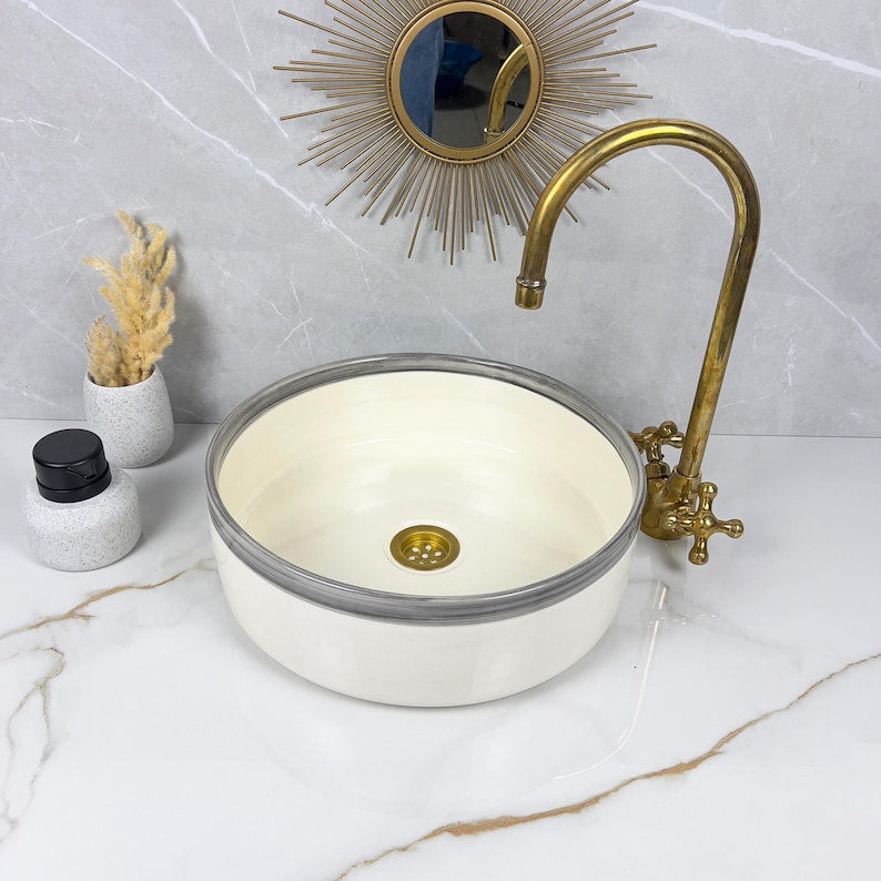 Marokkanisches Keramikwaschbecken im orientalischen Stil #241
